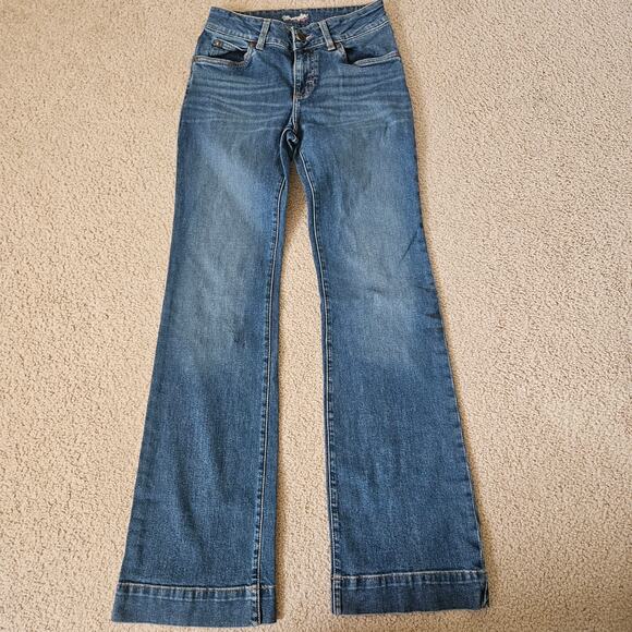 Wrangler Ladies' Iris Retro Mae Mid Rise Wide Leg Trouser Jeans 27x34 - Picture 1 of 6
